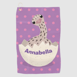 Cute hatching baby ostrich cartoon illustration golf towel