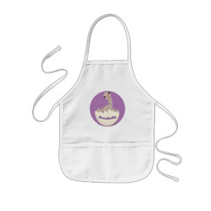 Cute hatching baby ostrich cartoon illustration kids apron