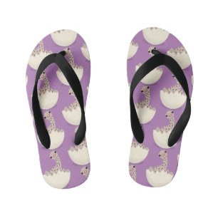 Cute hatching baby ostrich cartoon illustration kid's thongs