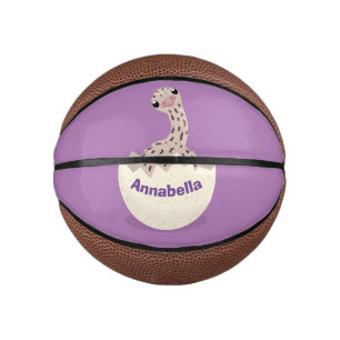 Cute hatching baby ostrich cartoon illustration mini basketball