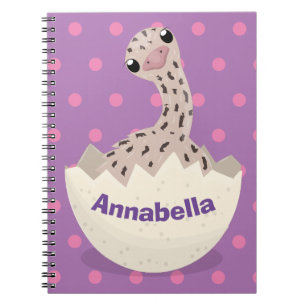 Cute hatching baby ostrich cartoon illustration notebook
