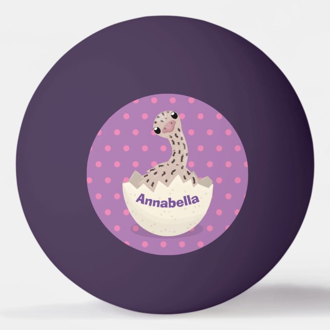 Cute hatching baby ostrich cartoon illustration ping pong ball (Front)