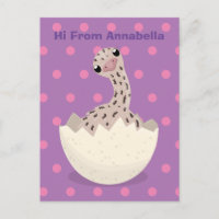 Cute hatching baby ostrich cartoon illustration