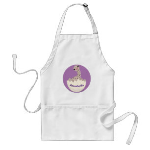 Cute hatching baby ostrich cartoon illustration standard apron