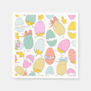 Cute Hatching Chicks and Easter Eggs Napkin