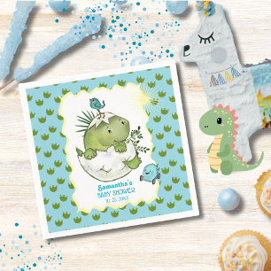 Cute Hatching Dino Baby Shower Napkin