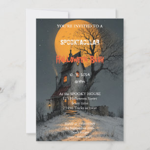 Cute Haunted House Halloween bash Invitation