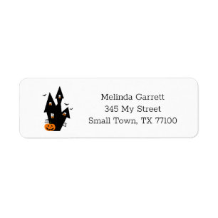Cute Haunted House Halloween Custom Label Return Address Label