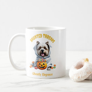 Cute Haunted Treats Yorkie Pup Adorable Halloween Coffee Mug
