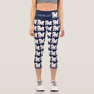 Cute havanese maltese bichon shih tzu dogs lovers capri leggings