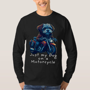 Cute Havanese riding on a motorcycle Christmas 2 T-Shirt