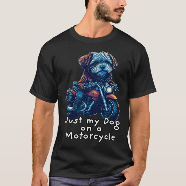 Cute Havanese riding on a motorcycle  Christmas  2 T-Shirt (Front)