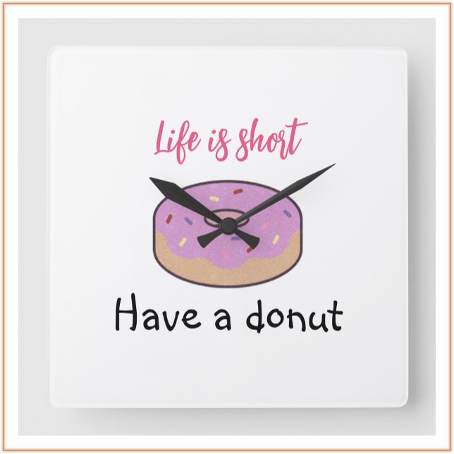 Cute Have A Donut   Square Wall Clock (Creator Uploaded)