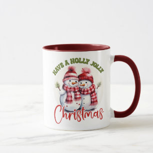 Cute Have A Holly Jolly Christmas/Snowmen Mug