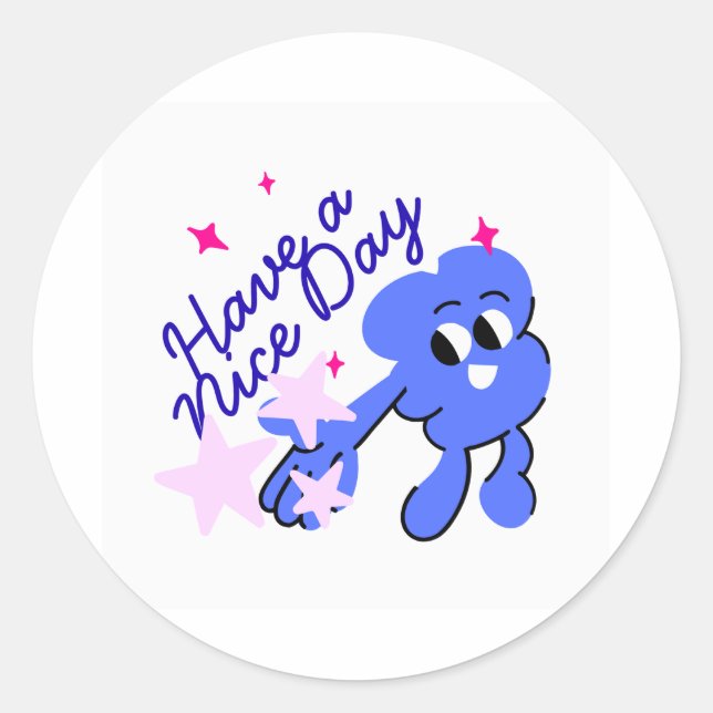Cute Have a Nice Day Kawaii Cartoon Sticker (Front)