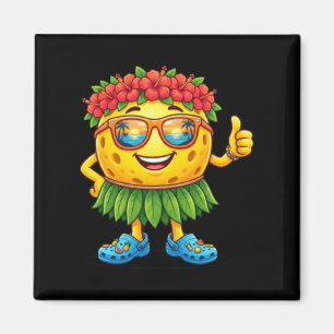 Cute Hawaiian Pickleball Ball Tropical Beach Magnet
