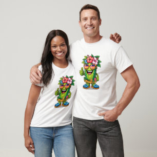 Cute Hawaiian Pickleball Tropical Beach Party T-Shirt