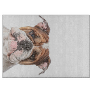 Cute Head Bulldog English Bulldog Lover Gift Cutting Board