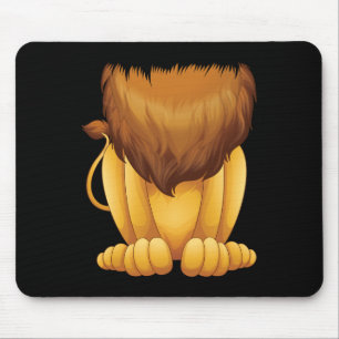 Cute Headless Lion Costume Halloween Funny Big Cat Mouse Pad