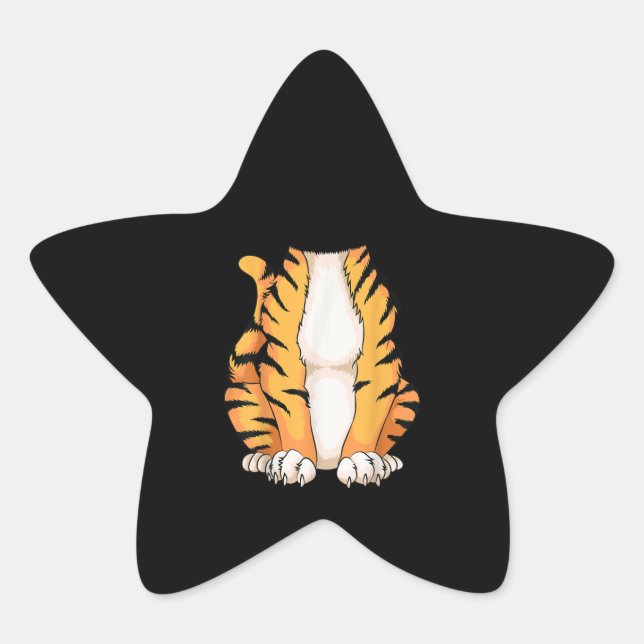 Cute Headless Tiger Costume Halloween  Funny Anima Star Sticker (Front)