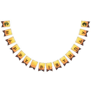 Cute Heads and Tails T-Rex Birthday Party Banner