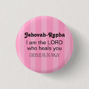 Cute Healing Bible Verse Striped Pink Christian 3 Cm Round Badge