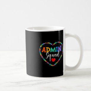Cute Heart Admin Squad Fun First Day of School Coffee Mug