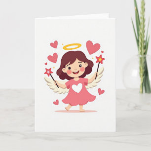 Cute Heart Angel Card