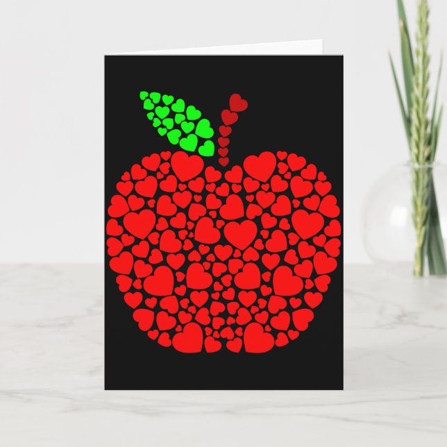 Cute Heart Apple Red Men Women Funny Valentine Gif Card (Front)