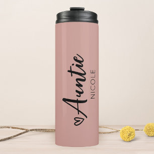Cute Heart Auntie Personalized Pink Tuape Thermal Tumbler