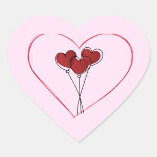 Cute Heart Balloon Love Sticker