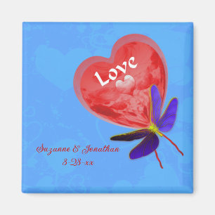 Cute Heart Balloon Personalised Wedding Magnet