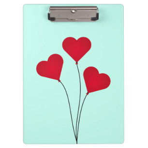 Cute Heart Balloons Clipboard