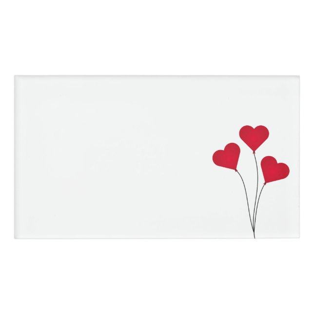 Cute Heart Balloons Name Tag (Front)