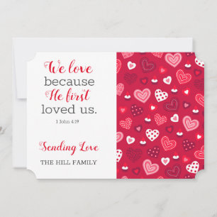 Cute Heart Bible  Holiday Card