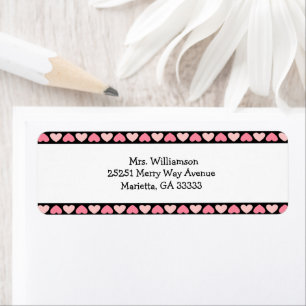 Cute Heart Border Valentine Return Address Label