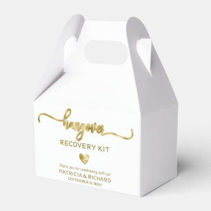 Cute Heart Calligraphy Wedding Hangover Kit Favour Box