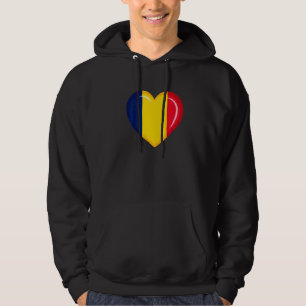 Cute Heart Chad Flag Men Women Patriotic Hoodie