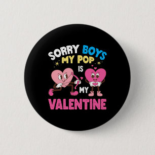 Cute Heart Characters Sorry Boys My Pop Is My Vale 6 Cm Round Badge