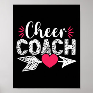 Cute Heart Cheer Coach Cheerleading Cheerleader Tr Poster