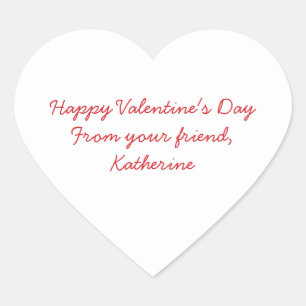 Cute heart classroom handwriting Valentine's day  Sticker