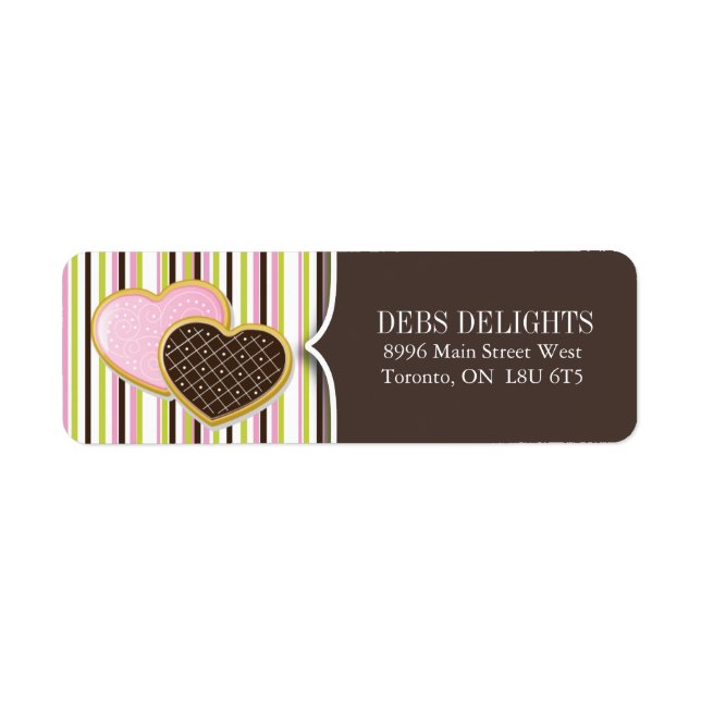 Cute Heart Cookie Packaging & Shipping Labels (Front)
