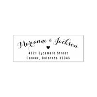 Cute Heart Custom Wedding Return Address Stamp