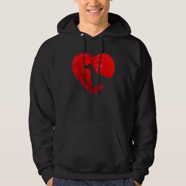 Cute Heart Doberman Dog Valentines Day Puppy Lover Hoodie (Front)