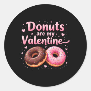 Cute Heart Doughnut With Pink Frosting Doughnuts A Classic Round Sticker