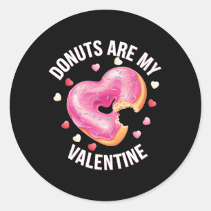 Cute Heart Doughnut With Pink Frosting Valentine's Classic Round Sticker
