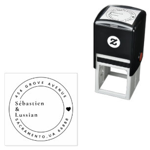 Cute Heart & Elegant Script Family Self-inking Stamp