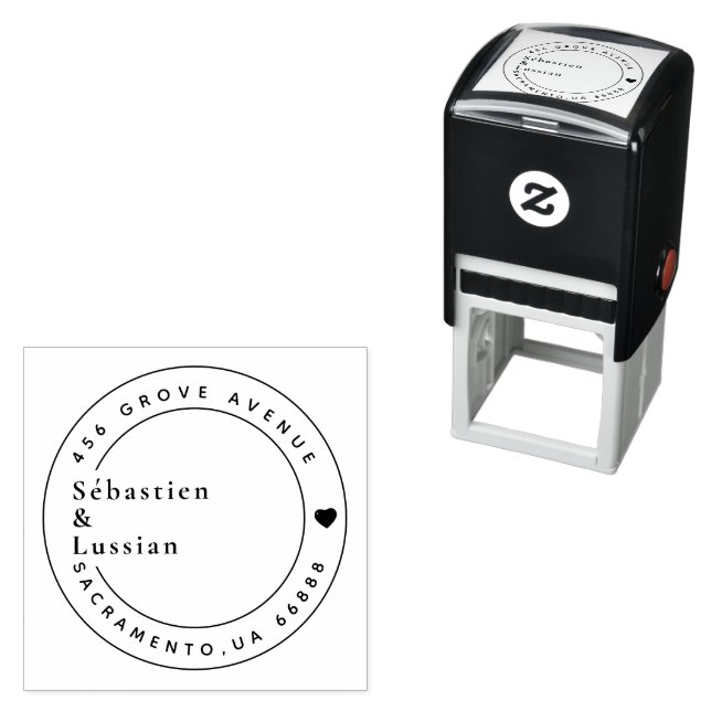 Cute Heart & Elegant Script Family Self-inking Stamp (In Situ)