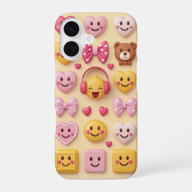 Cute Heart Emoji Phone Case (Back)