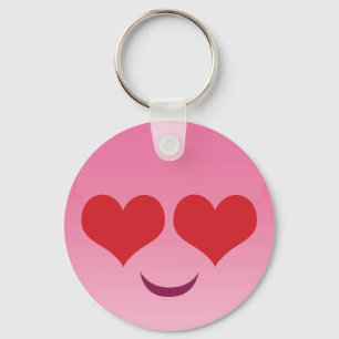 Cute Heart for Eyes Pink emoji Key Ring